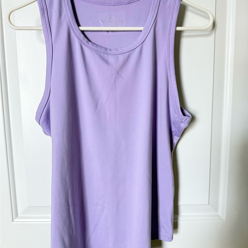 Danskin 2 Pack Aqua and Lilac Moisture Wicking Tank Tops Size Medium - Picture 6 of 8